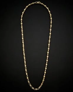 14K Italian Gold Men's Bullet Link Necklace