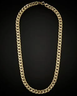 14K Italian Gold Cuban Curb Link Necklace Men
