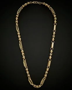 14K Italian Gold Semi Solid Fancy Necklace Men