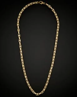 14K Italian Gold Fancy Bullet Link Necklace Men